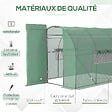 OUTSUNNY - Serre de Jardin Tunnel 6 m² Acier galvanisé renforcé diamètre 2,5 cm + PE Haute densité fenêtres Porte Vert - vignette