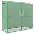 OUTSUNNY - Serre de jardin adossée serre adossée dim. 2L x 0,8l x 2H m 2 portes zippées fenêtre acier PE haute densité vert - vignette