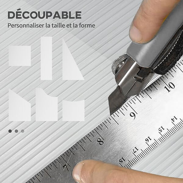 OUTSUNNY - Lot de 14 panneaux polycarbonate alvéolaire 4 mm transparent dim. 121L x 61l cm - large
