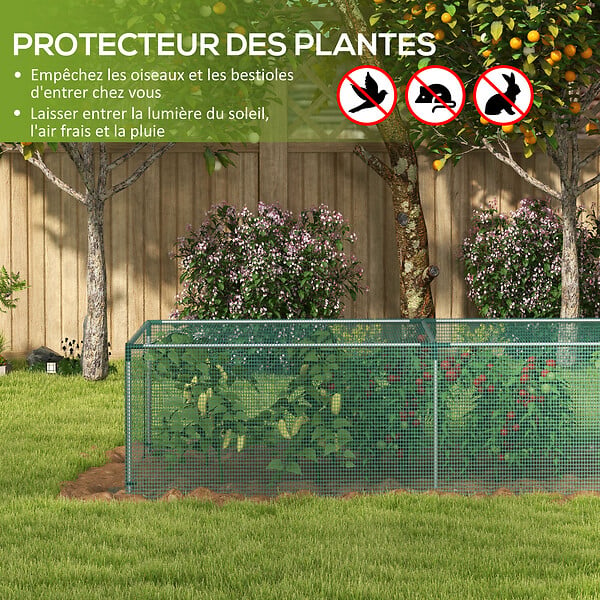 OUTSUNNY - Serre de jardin serre à tomates filet protection porte HDPE vert - large