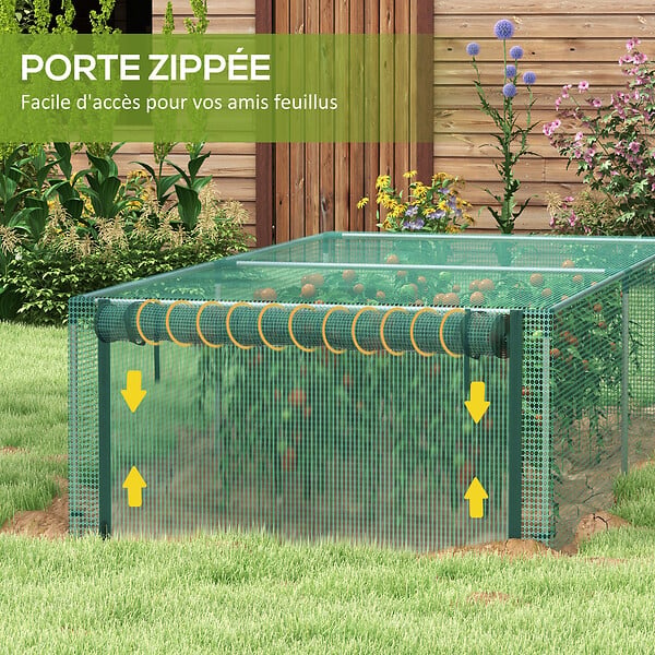 OUTSUNNY - Serre de jardin serre à tomates filet protection porte HDPE vert - large