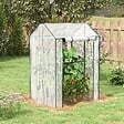 OUTSUNNY - Serre de jardin 0,8 m² - 2 espaces, 2 portes enroulables - acier PE transparent - vignette