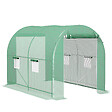 OUTSUNNY - Serre de jardin tunnel surface sol 6 m² châssis tubulaire renforcé vert - vignette