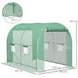OUTSUNNY - Serre de jardin tunnel surface sol 6 m² châssis tubulaire renforcé vert - vignette