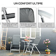 OUTSUNNY - Lot de 2 chaises de jardin pliantes dossier haut inclinable multipositions accoudoirs tétière alu. oxford déperlant gris - vignette