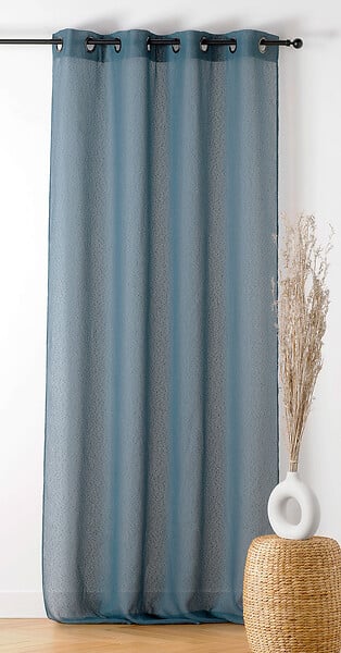 LINDER - LINDER VOILAGE BOUCLINE BLEU PETROLE 140x240cm - large
