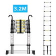 SECURY-T - Echelle télescopique aluminium 11 marches H 3,2M avec crochets démontables et barre stabilisatrice - vignette