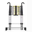 SECURY-T - Echelle télescopique aluminium 11 marches H 3,2M avec crochets démontables et barre stabilisatrice - vignette