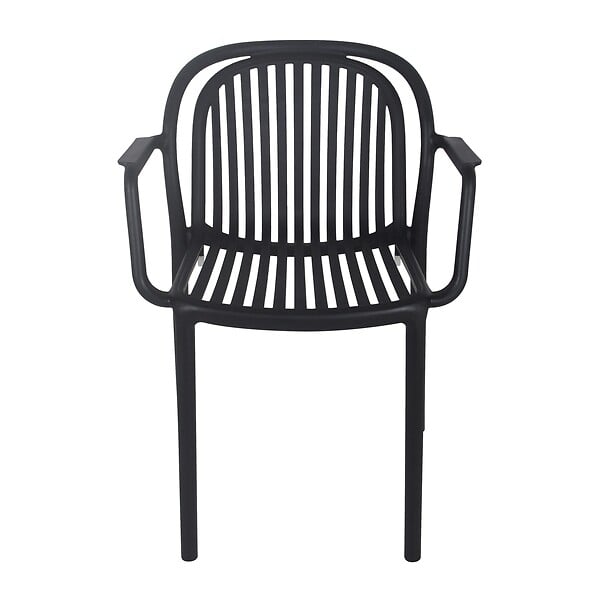 OVIALA - Lot de 4 fauteuils en plastique noir - Copenhague - large