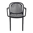 OVIALA - Lot de 4 fauteuils en plastique noir - Copenhague - vignette