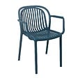 OVIALA - Lot de 4 fauteuils en plastique bleu canard - Copenhague - vignette
