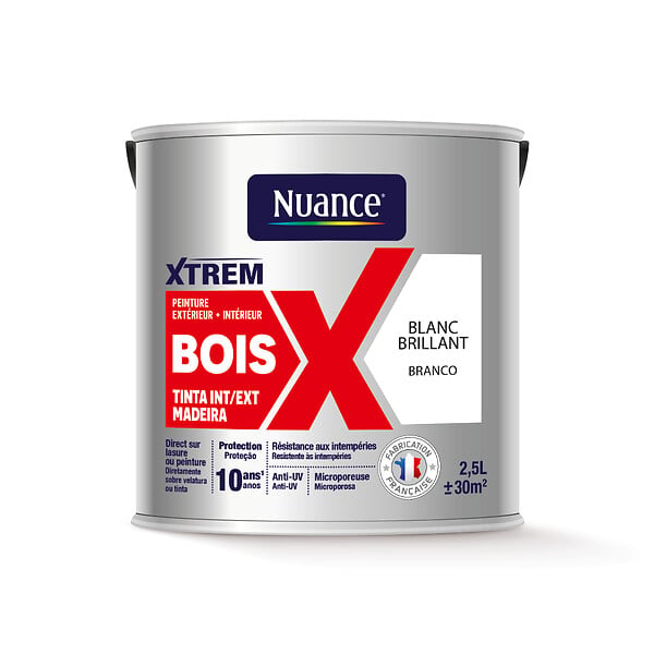 NUANCE - Peinture XTREM bois brillant blanc  2.5L - large