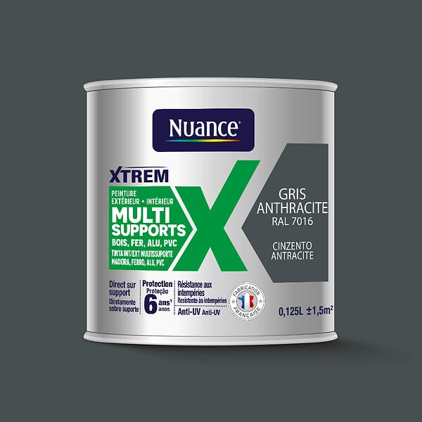 NUANCE - Peinture XTREM multi supports satin gris anthracite 7016 0.125ML - large