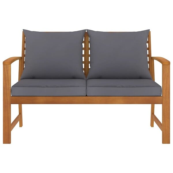 VIDAXL - vidaXL Banc de jardin 120cm et coussin gris foncé Bois solide d'acacia - large