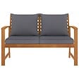 VIDAXL - vidaXL Banc de jardin 120cm et coussin gris foncé Bois solide d'acacia - vignette