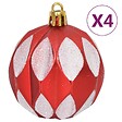 VIDAXL - vidaXL Ensemble de boules de Noël 64 pcs Rouge et blanc - vignette