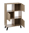 5 FIVE SIMPLY SMART - Meuble Etagère 6 Cases de rangement 3 Portes effet bois naturel H. 113.3 cm - vignette
