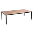 OVIALA - Table de jardin aluminium et céramique effet bois 10 places 241 cm - Tivoli - vignette
