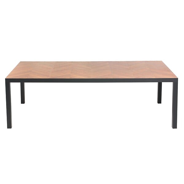 OVIALA - Table de jardin aluminium et céramique effet bois 10 places 241 cm - Tivoli - large