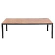 OVIALA - Table de jardin aluminium et céramique effet bois 10 places 241 cm - Tivoli - vignette