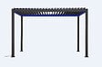 MODE DE VIE - Pergola bioclimatique Alyssa motorisée, LED - Aluminium - Gris - 4x3m - vignette