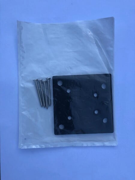 SYLWAY - Platine 8 mm + 4 vis acier SYLWAY, gris, pour fixation sur poteau SYLWAY - large