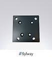 SYLWAY - Platine 8 mm + 4 vis acier SYLWAY, gris, pour fixation sur poteau SYLWAY - vignette