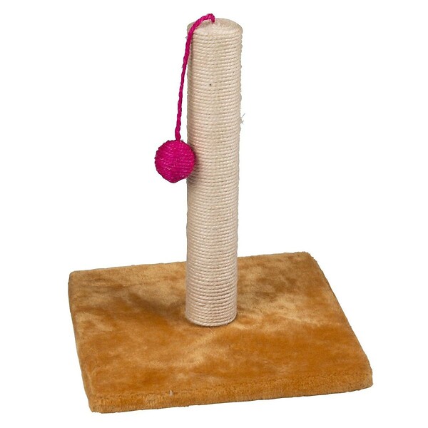 KZ GARDEN - Griffoir pour Chat avec Balle Grattoir Chaton Hauteur 30 cm Peluche moelleuse - large