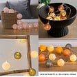 ATMOSPHERA - Guirlande décorative à piles 10 LED Boules en Coton Vert D 6 x L 165 cm - vignette