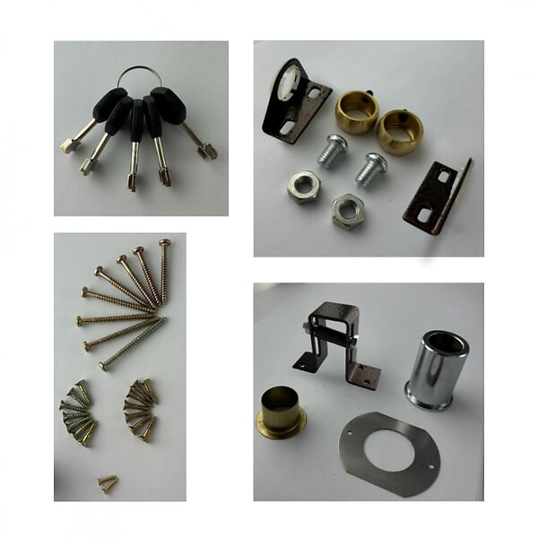 SECURY-T - Serrure de sûreté pour porte d'entrée avec tringles - En Applique - 6 points - Marron - Droite - Axe 60 mm - 5 clés - large
