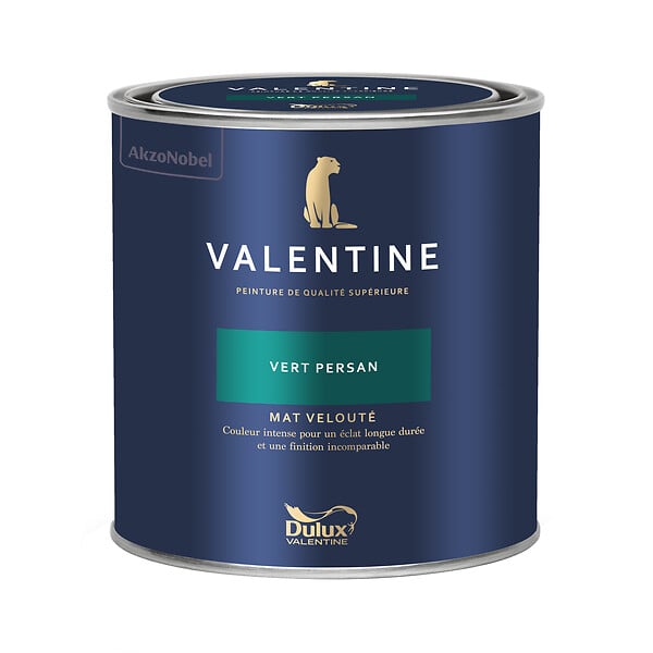 DULUX VALENTINE - Peinture murs&boiseries Valentine  Mat Velouté Vert Persan 0,5 L - large