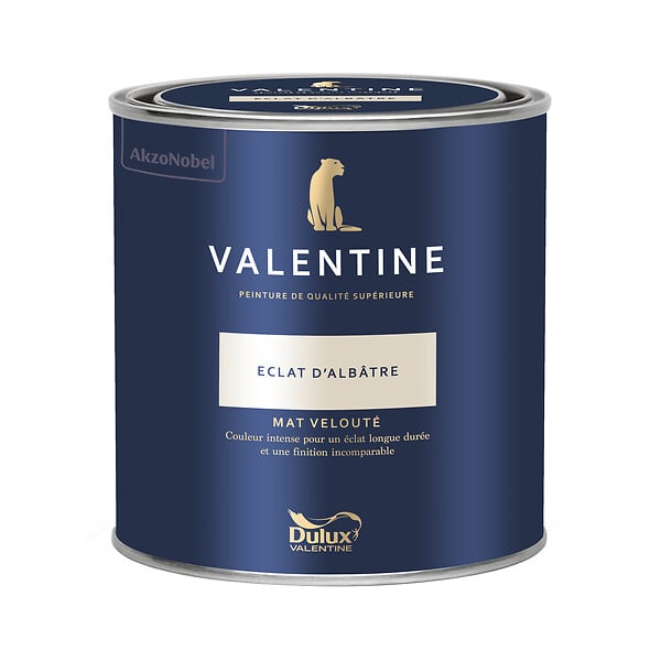 DULUX VALENTINE - Peinture murs&boiseries Valentine  Mat Velouté Eclat d'Albâtre 0,5 L - large