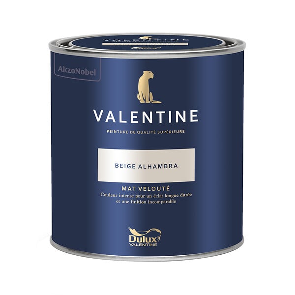 DULUX VALENTINE - Peinture murs&boiseries Valentine  Mat Velouté Beige Alhambra 0,5 L - large