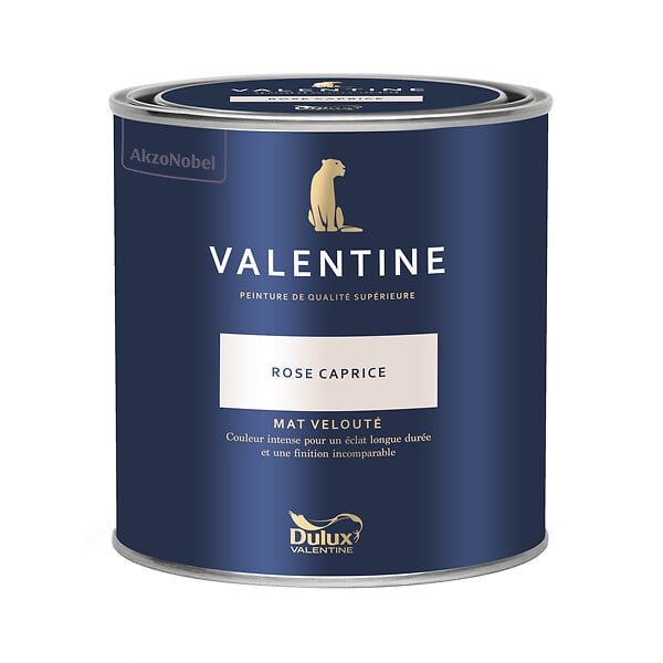 DULUX VALENTINE - Peinture murs&boiseries Valentine  Mat Velouté Rose Caprice 0,5 L - large