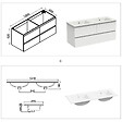 AICA SANITAIRE - Ensemble meuble blanc et vasque L.120cm 4 tiroirs + colonne*2 haut + lavabo + miroir 80x60cm*2-suspendu - vignette