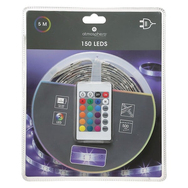 ATMOSPHERA - Ruban LED à variation de couleurs 150 LED sur 5M avec Télécommande - large