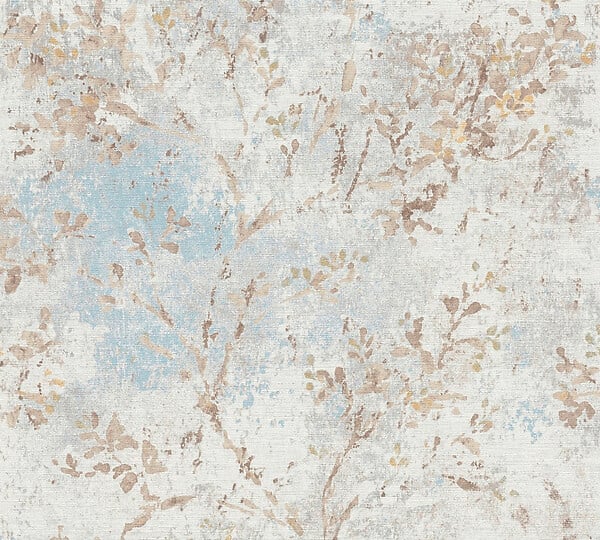 AS CREATION - pv/int estampe beige fd blanc - large