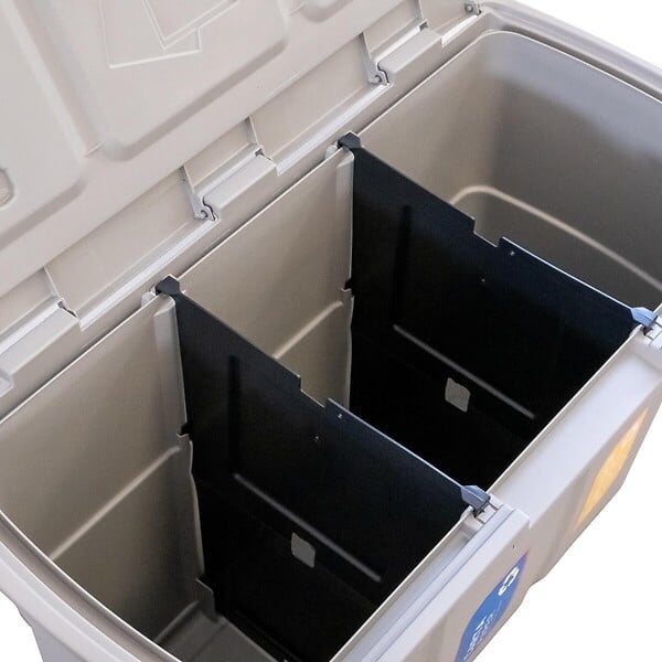 DEA HOME - Poubelle de tri 3 bacs de 25L Dim 75 x 37 x H50 cm Avec couvercle Recyclage 3 en 1 DEA HOME - large