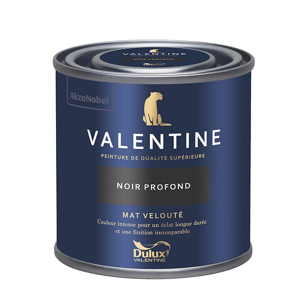 DULUX VALENTINE - Peinture murs&boiseries Valentine  Mat Velouté Noir Profond 0,125L - large