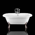 ROGIER & MOTHES - Baignoire sur pieds rétro CHELSEA Blanche 154 cm Pieds de Lion Cuivre rouge vieilli - vignette