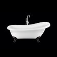 ROGIER & MOTHES - Baignoire sur pieds rétro RICHMOND Blanche 155 cm Pieds d'Aigle Noirs - vignette
