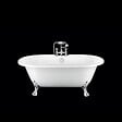 ROGIER & MOTHES - Baignoire sur pieds rétro CHELSEA Blanche 154 cm Pieds de Lion Chromés - vignette