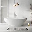 STANO - Baignoire îlot design ovale FLORIDA blanche 180 cm Brillant - vignette