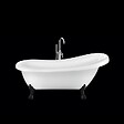 ROGIER & MOTHES - Baignoire sur pieds rétro RICHMOND Blanche 171 cm Pieds de Lion Noirs - vignette