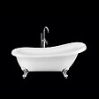 ROGIER & MOTHES - Baignoire sur pieds rétro RICHMOND Blanche 155 cm Pieds d'Aigle Chromés - vignette