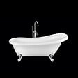 ROGIER & MOTHES - Baignoire sur pieds rétro RICHMOND Blanche 171 cm Pieds d'Aigle Chromés - vignette