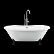 ROGIER & MOTHES - Baignoire sur pieds rétro SURRY HILLS Blanche 165 cm Pieds de Lion Noirs - vignette