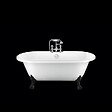 ROGIER & MOTHES - Baignoire sur pieds rétro CHELSEA Blanche 154 cm Pieds de Lion Noirs - vignette