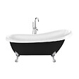 ROGIER & MOTHES - Baignoire sur pieds rétro RICHMOND Noire 171 cm Pieds de Lion Chromés - vignette