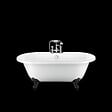 ROGIER & MOTHES - Baignoire sur pieds rétro CHELSEA Blanche 154 cm Pieds d'Aigle Noirs - vignette